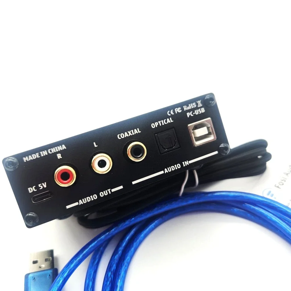 Fosi Audio Q4 DAC Headphone Amp USB Optical Coaxial 3.5mm RCA Desktop‎ Converter